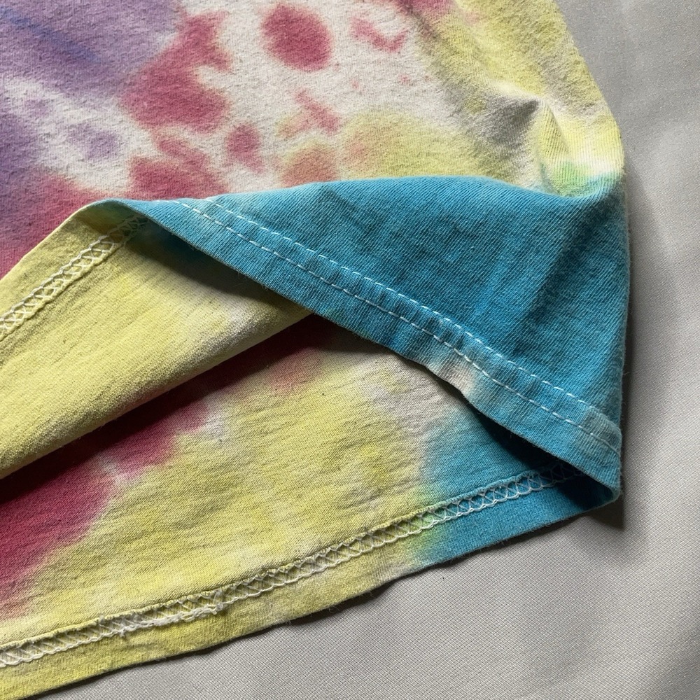 DOM Psychedelic Tie Dye T-Shirt L Mushroom Graphic Trippy Rave Streetwear Grunge - Picture 6 of 12